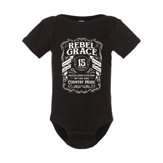 REB - REBEL GRACE BABY BLACK ONESIES